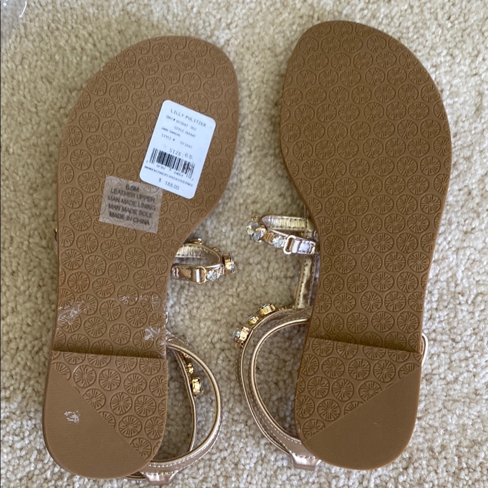 Elegant Lilly Pulitzer gold rhinestone Abbi Sandals, 6.5, NWT - Picture 3 of 13